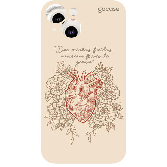 Capinha para celular  Das minhas feridas, nasceram flores de graça