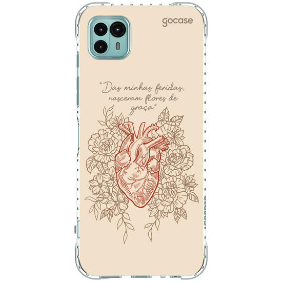 Capinha para celular  Das minhas feridas, nasceram flores de graça