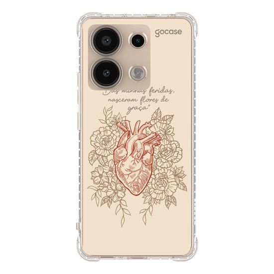 Capinha para celular  Das minhas feridas, nasceram flores de graça