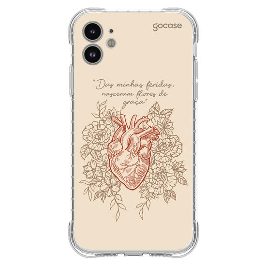 Capinha para celular  Das minhas feridas, nasceram flores de graça