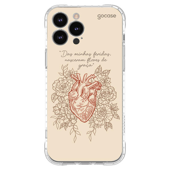 Capinha para celular  Das minhas feridas, nasceram flores de graça