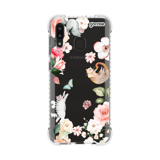 Capinha para celular Flores e Gatos