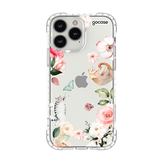 Capinha para celular Flores e Gatos