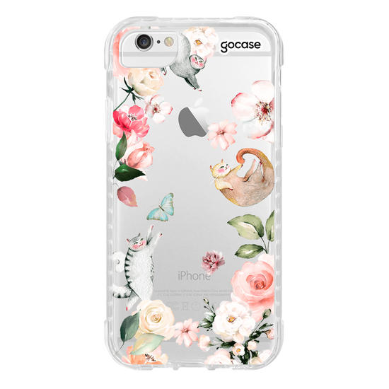 Capinha para celular Flores e Gatos