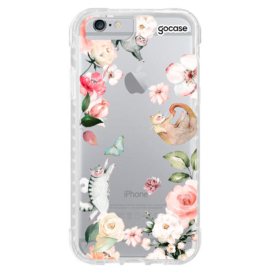 Capinha para celular Flores e Gatos