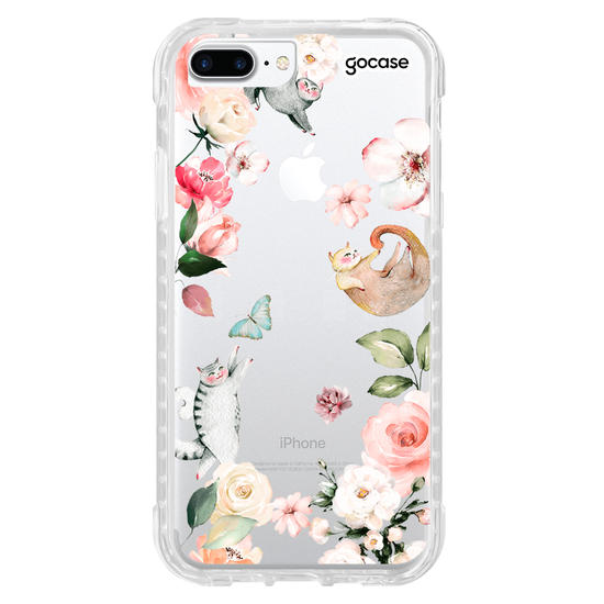 Capinha para celular Flores e Gatos