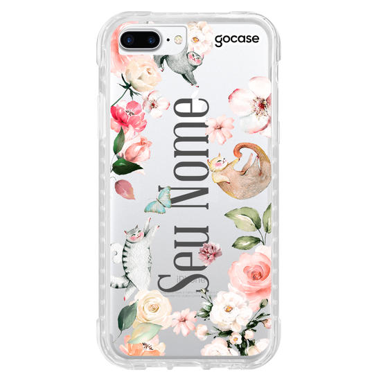 Capinha para celular Flores e Gatos