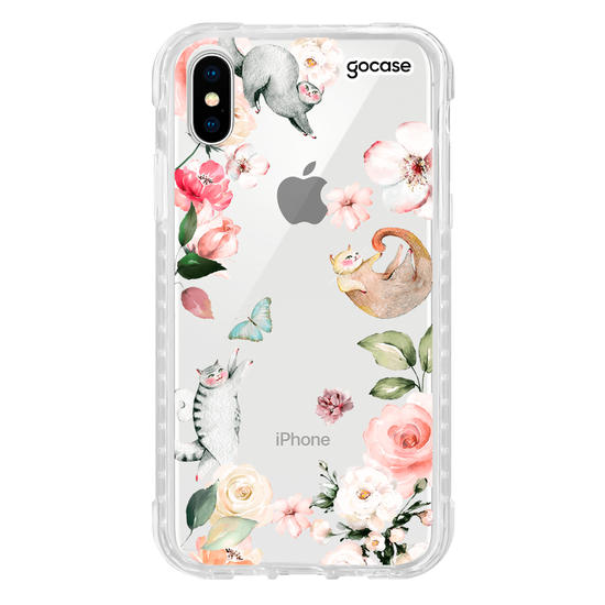 Capinha para celular Flores e Gatos