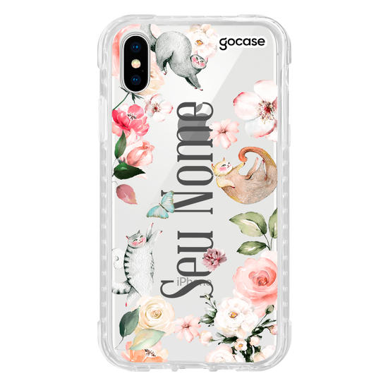 Capinha para celular Flores e Gatos