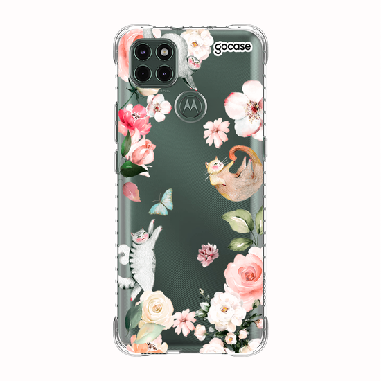 Capinha para celular Flores e Gatos