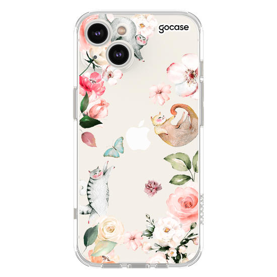 Capinha para celular Flores e Gatos