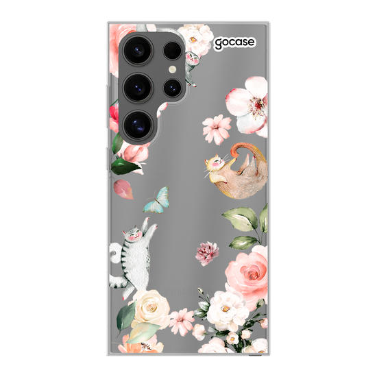 Flowers & cats Phone Case