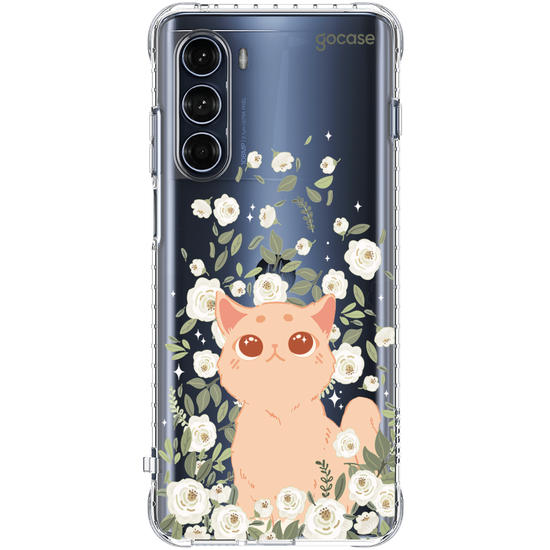 Capinha Para Celular -  Gato no Campo de Flores