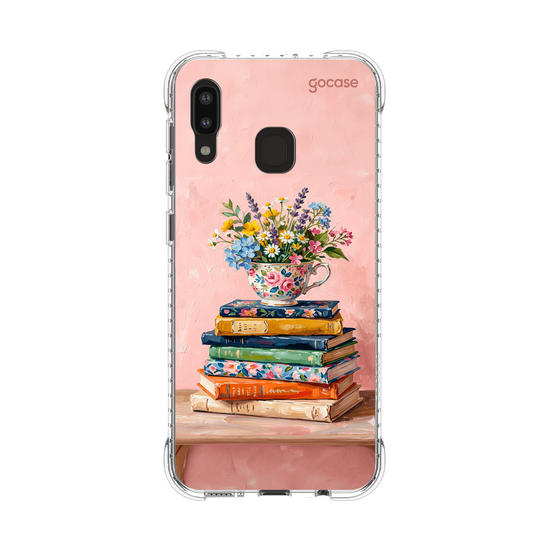 Capinha para celular  Flower Stack of Books
