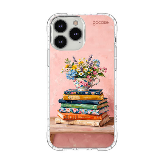Capinha para celular  Flower Stack of Books