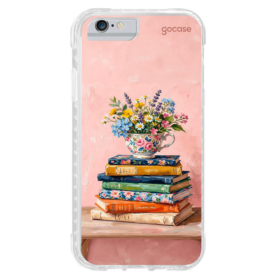 Capinha para celular  Flower Stack of Books