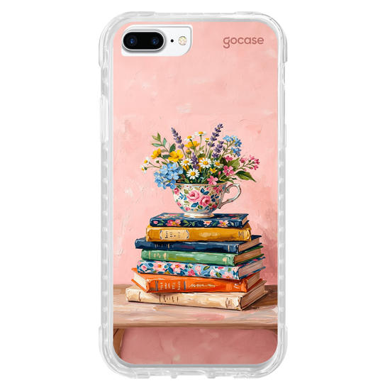 Capinha para celular  Flower Stack of Books
