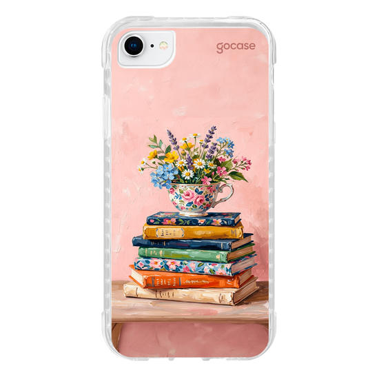Capinha para celular  Flower Stack of Books