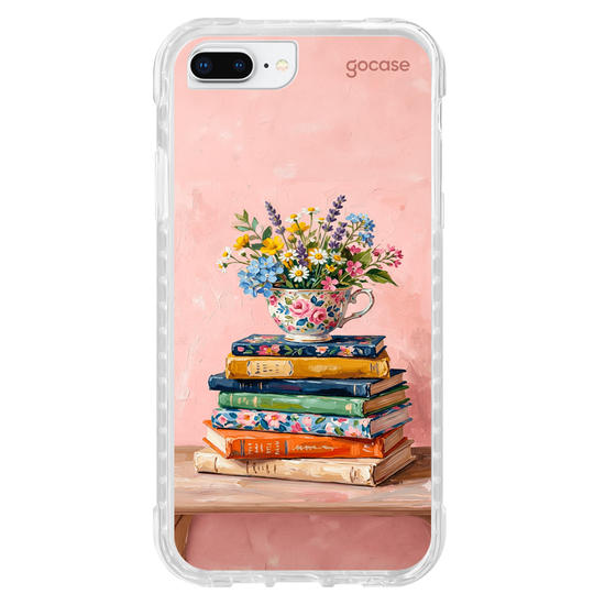Capinha para celular  Flower Stack of Books