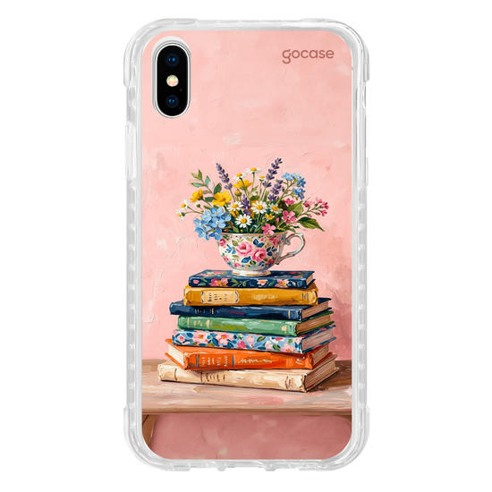 Capinha para celular  Flower Stack of Books