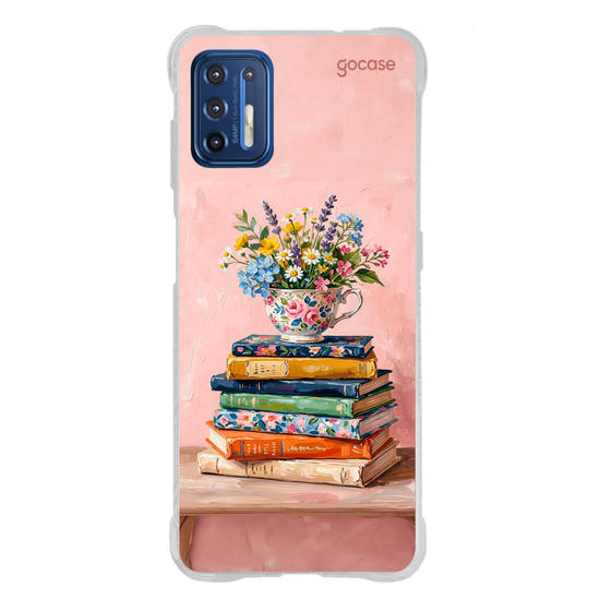 Capinha para celular  Flower Stack of Books
