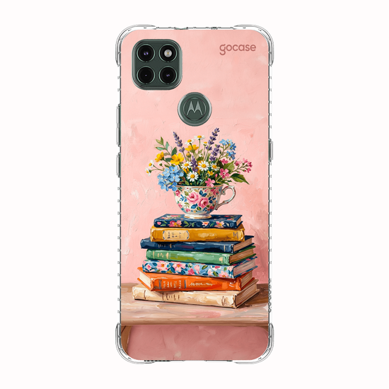 Capinha para celular  Flower Stack of Books