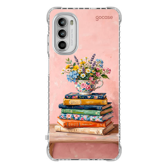 Capinha para celular  Flower Stack of Books