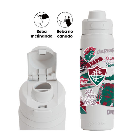 Garrafa Térmica Flip Pro + Ebook - Fluminense - Colagem