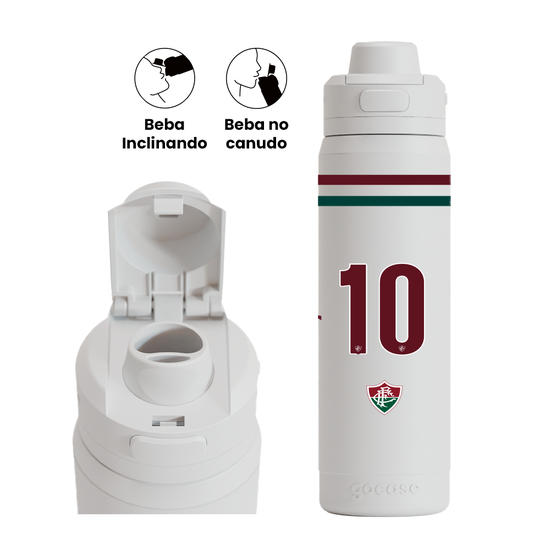 Garrafa Térmica Flip Pro + Ebook - Fluminense - Uniforme 2 2026 Personalizado