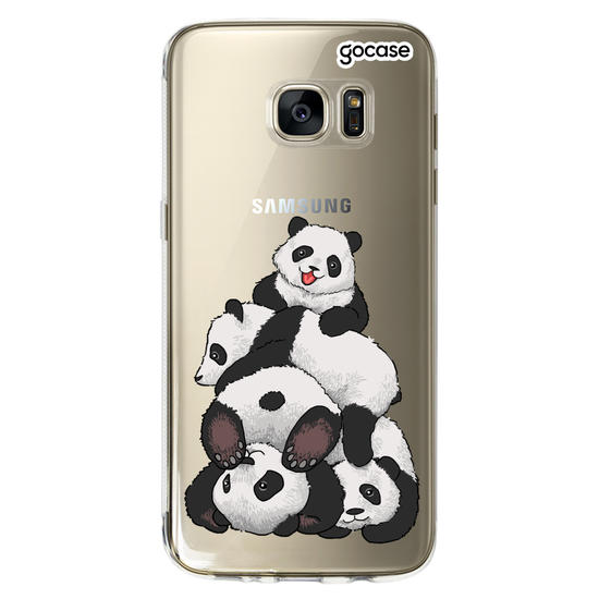 Cute Pandas Phone Case Soft Flexible Classic Samsung Galaxy