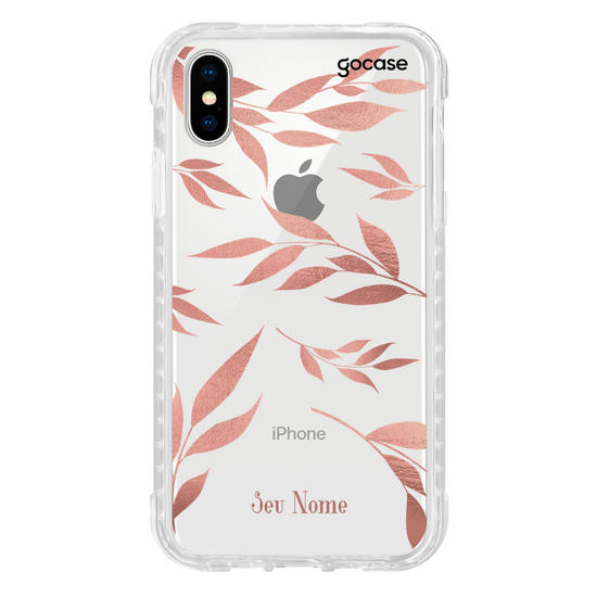 Capinha para celular Folhas Rose Gold