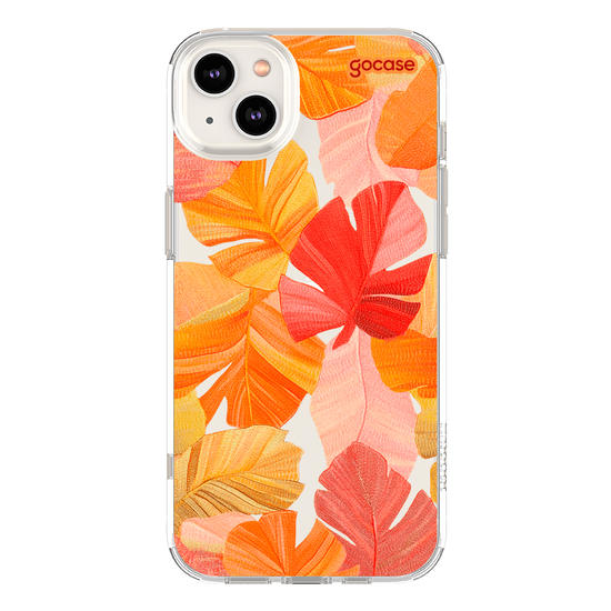 Capinha para celular  Folhas Vermelhas Tropicais