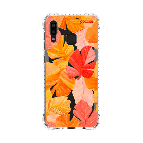 Capinha para celular  Folhas Vermelhas Tropicais