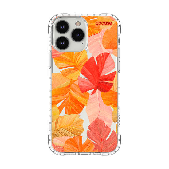Capinha para celular  Folhas Vermelhas Tropicais