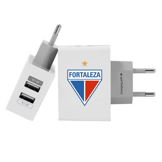 Customized Dual Usb Wall Charger for iPhone and Android - Fortaleza - Escudo - White  (EU plug compatible)