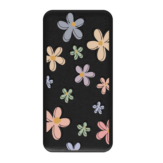 Carregador Portátil Fast Charge -  Flores Divertidas