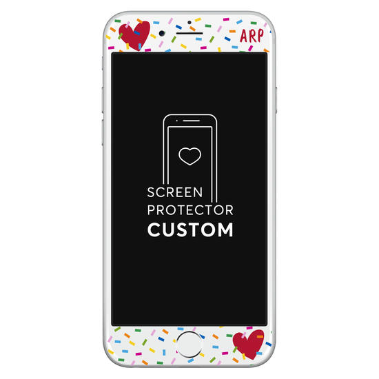 Funny Heart - White Screen Protector - Tempered Glass