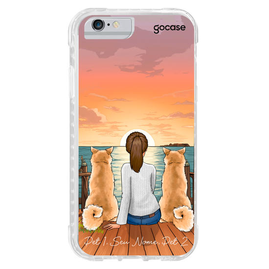 Capinha para celular  Garota & 2 Pets
