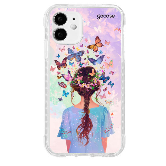 Capinha para celular Garota Cabelo Borboleta