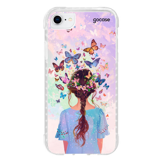 Capinha para celular Garota Cabelo Borboleta