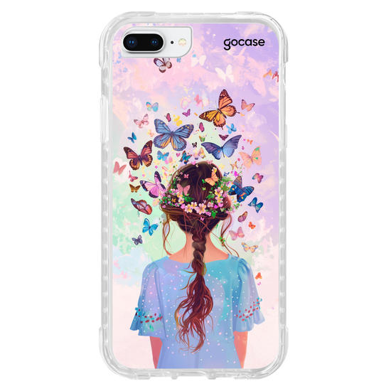 Capinha para celular Garota Cabelo Borboleta