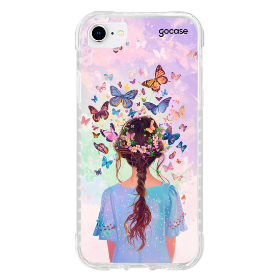 Capinha para celular Garota Cabelo Borboleta