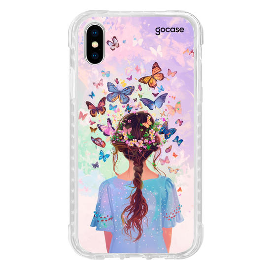 Capinha para celular Garota Cabelo Borboleta