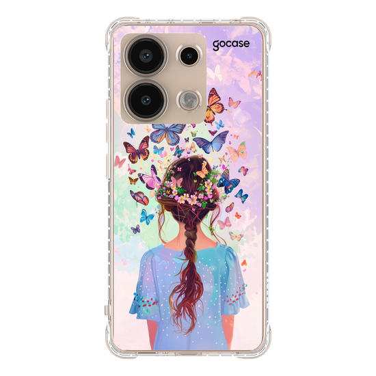 Capinha para celular Garota Cabelo Borboleta