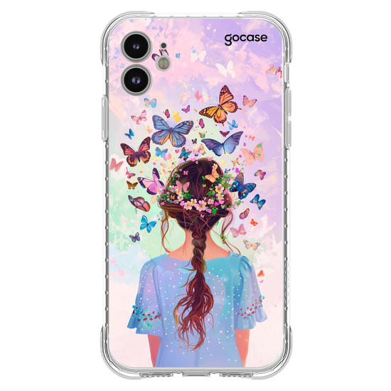 Capinha para celular Garota Cabelo Borboleta