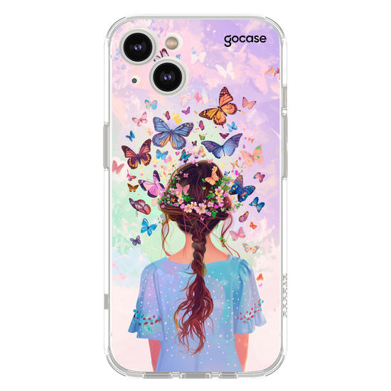 Capinha para celular Garota Cabelo Borboleta