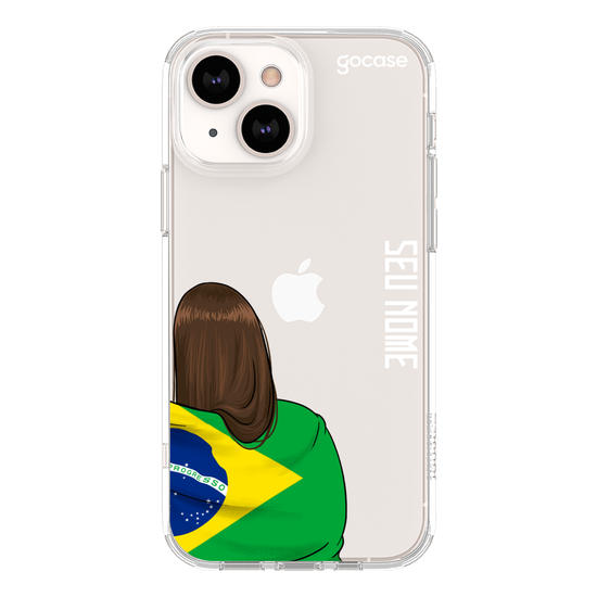 Capinha para celular Seleção Brasileira - Garota Torcedora com Bandeira 2