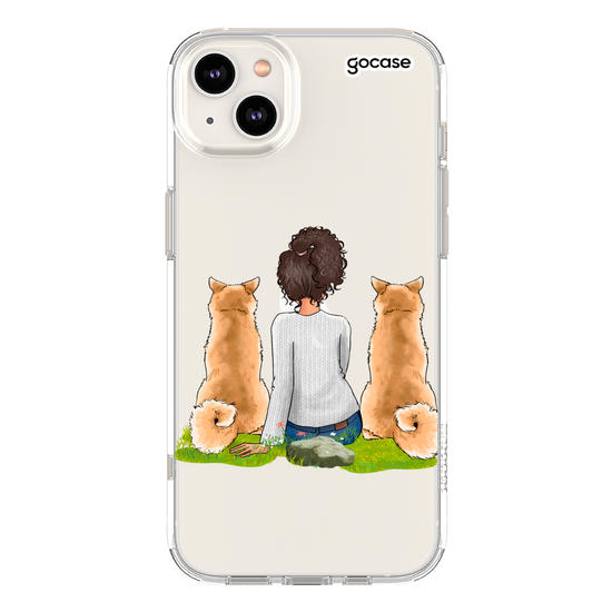 Capinha para celular Garota Com 2 Pets