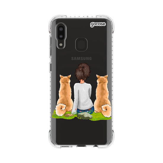 Capinha para celular Garota Com 2 Pets