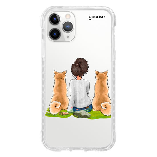 Capinha para celular Garota Com 2 Pets